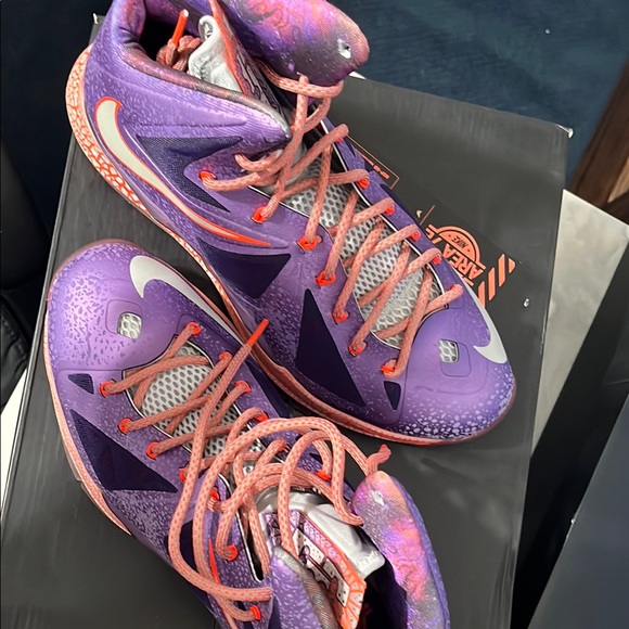 Nike LeBron X Purple and Orange Sneakers - Picture 3 of 4